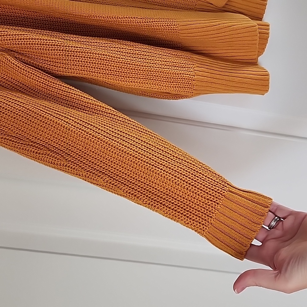 Urban Outfitters mustard yellow open knit cardigan with pockets! - Picture 4 of 9